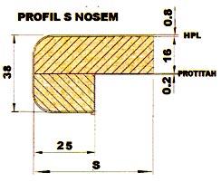 Vnitřní parapety s nosem